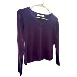 MELROSE CHIC SIZE SMALL PURPLE V NECK SWEATER WOMENS